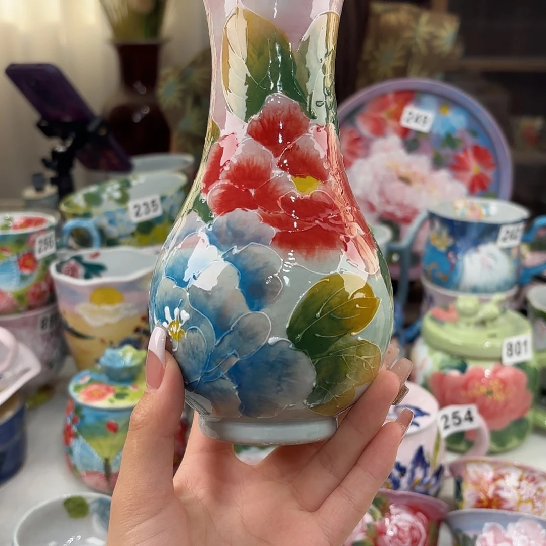 瓷片景德镇手绘高温釉下彩陶瓷茶具