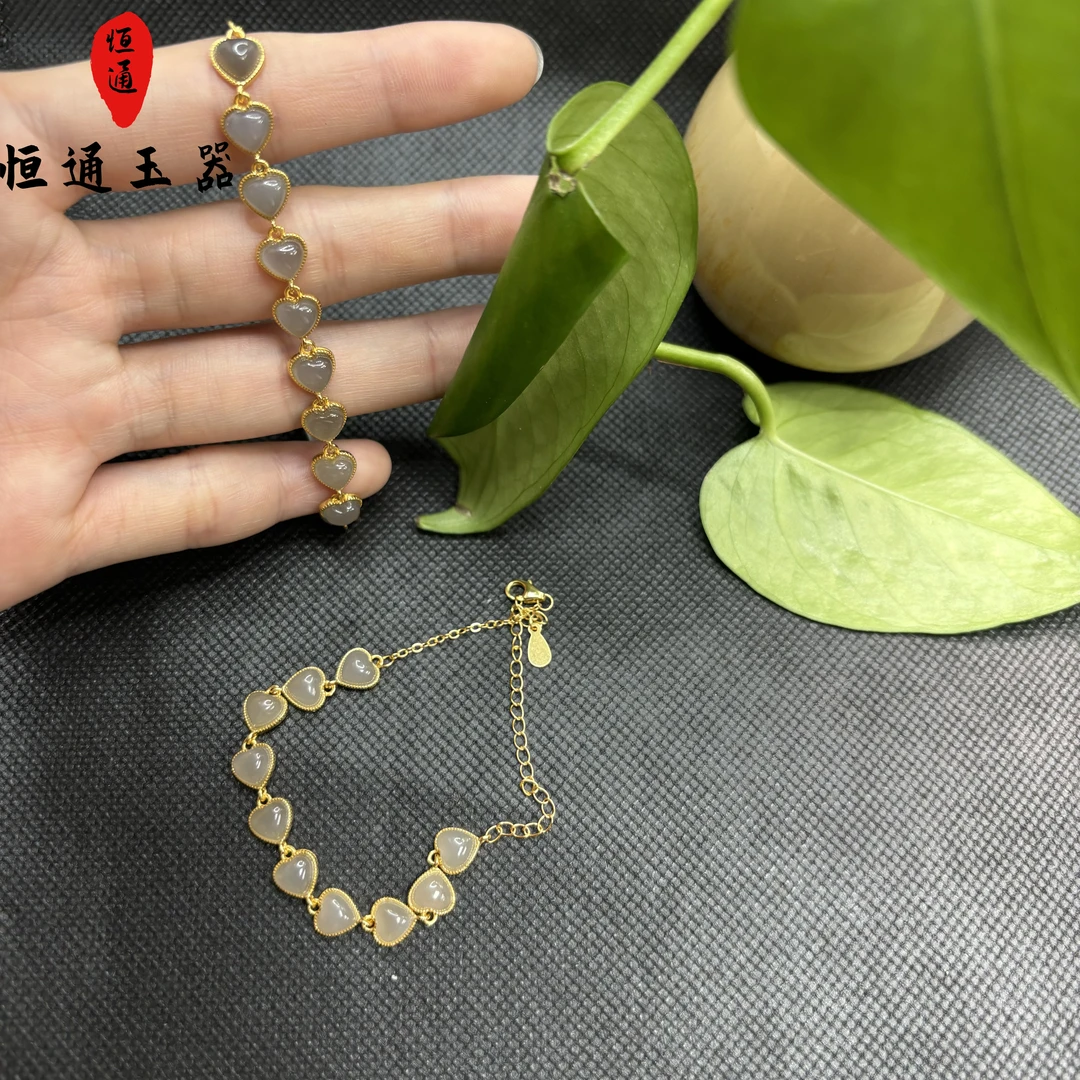 烟紫心形手链多样性发一规格约5*3mm-1-295