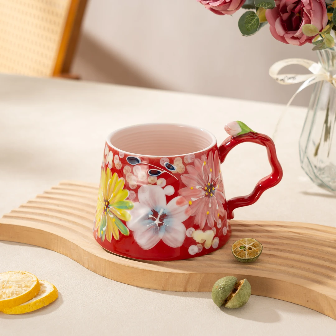 【SILESIA/出口原单】濑户烧-俏红颜马克杯