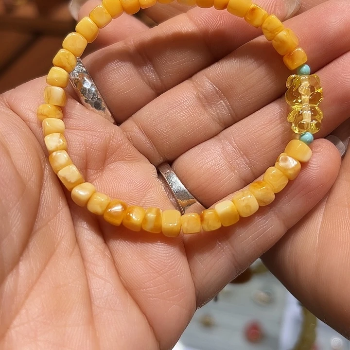 蜜蜡未镶嵌手链精工制作方糖