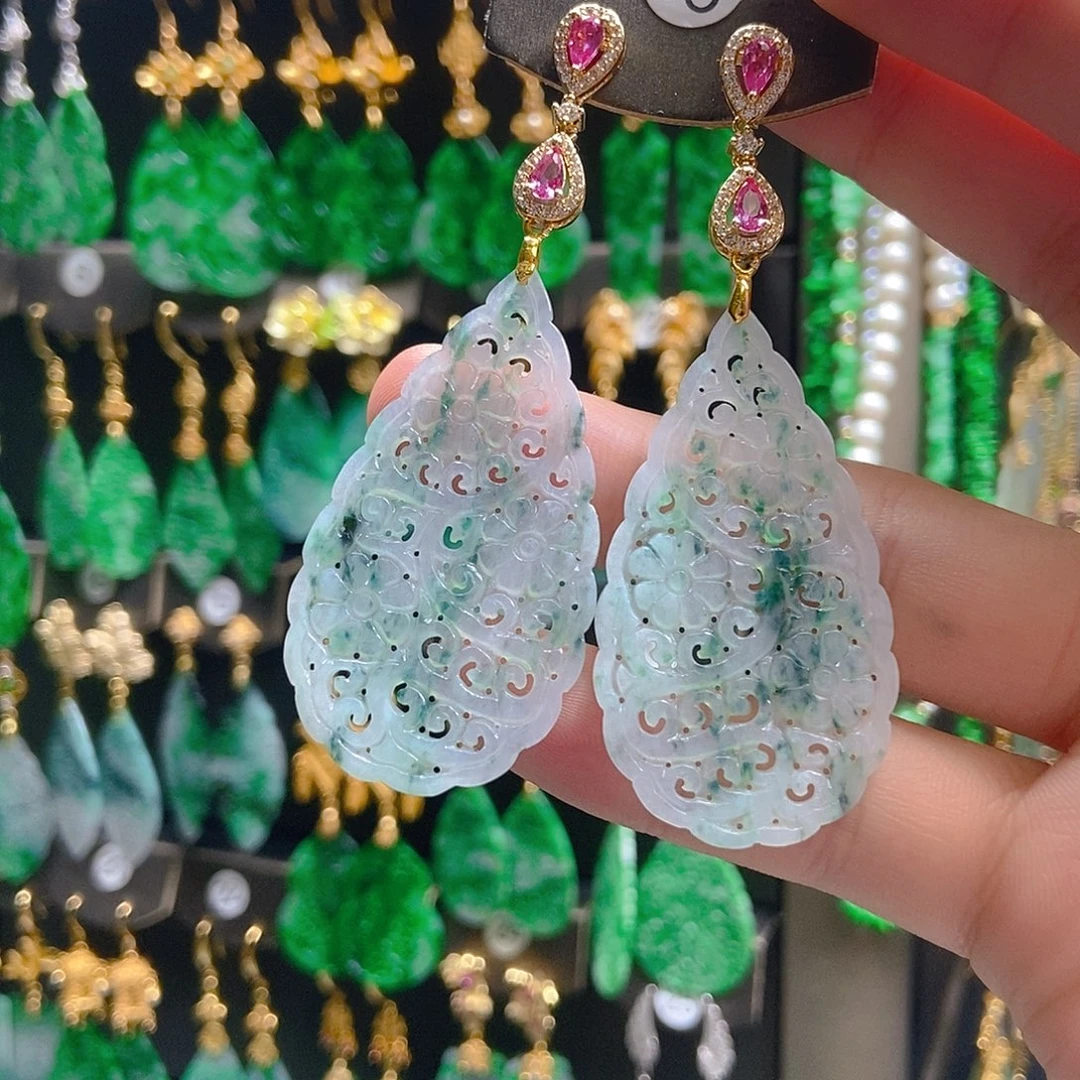 翡翠未镶嵌耳饰翡翠