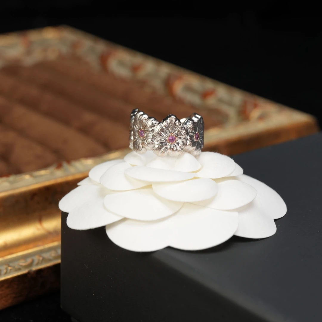 95新 BUCCELLATI/布契拉提 柚礼中古 /粉小雏菊戒指