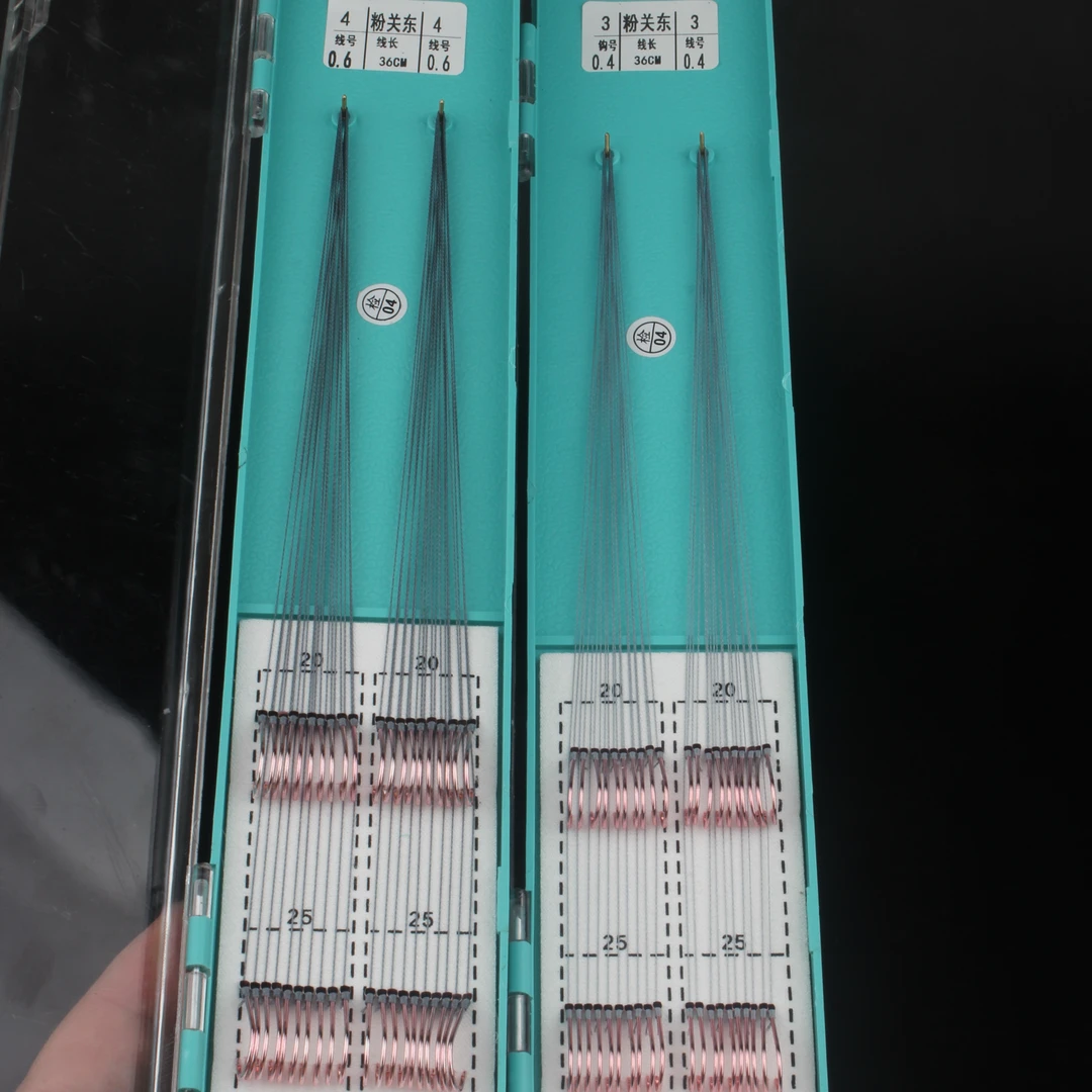 罗非王新关东樱花粉半刺钩 成品子线20付