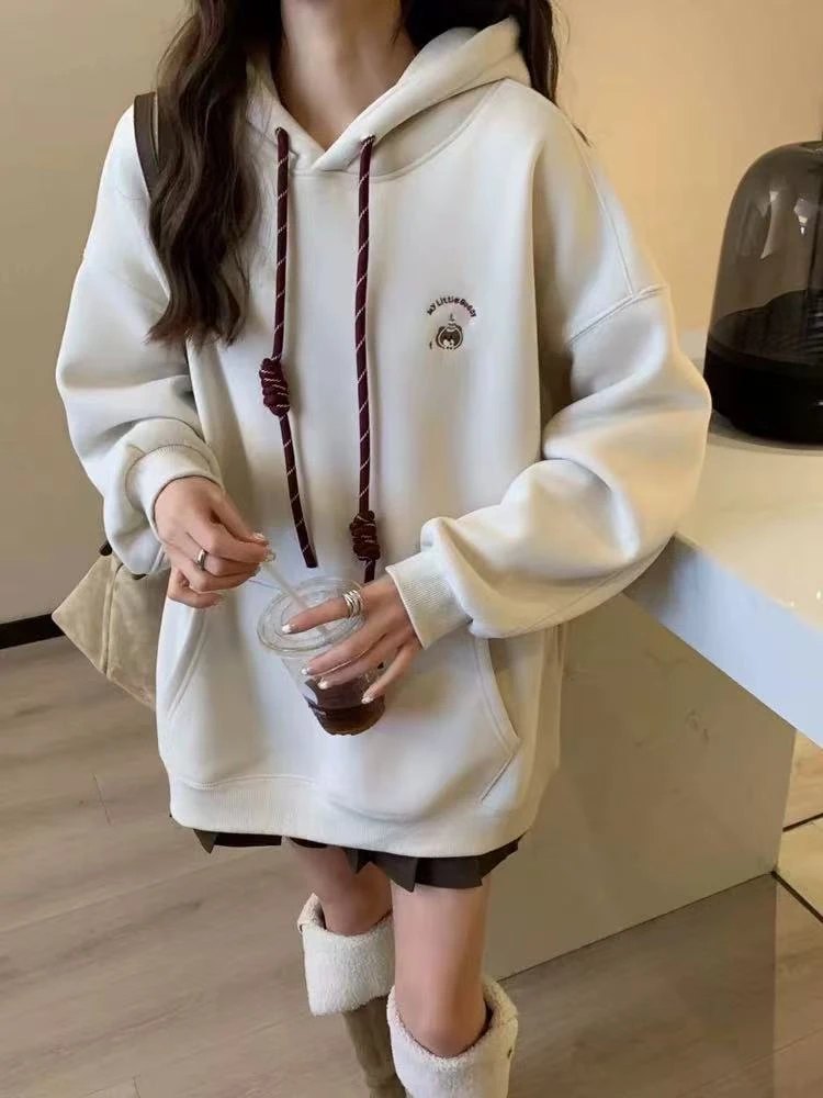 小狗卫衣时尚休闲春季连帽加绒韩版羊羔绒卫衣时尚休闲冬季连