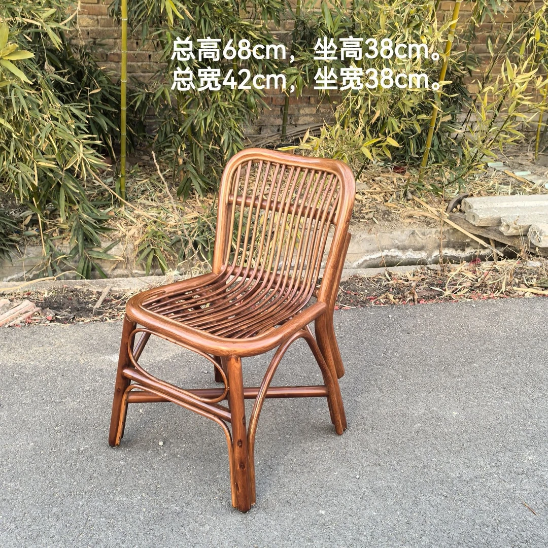 【春和景明家居】天然藤杆小椅子靠背小藤椅休闲椅阳台椅茶椅泡脚椅