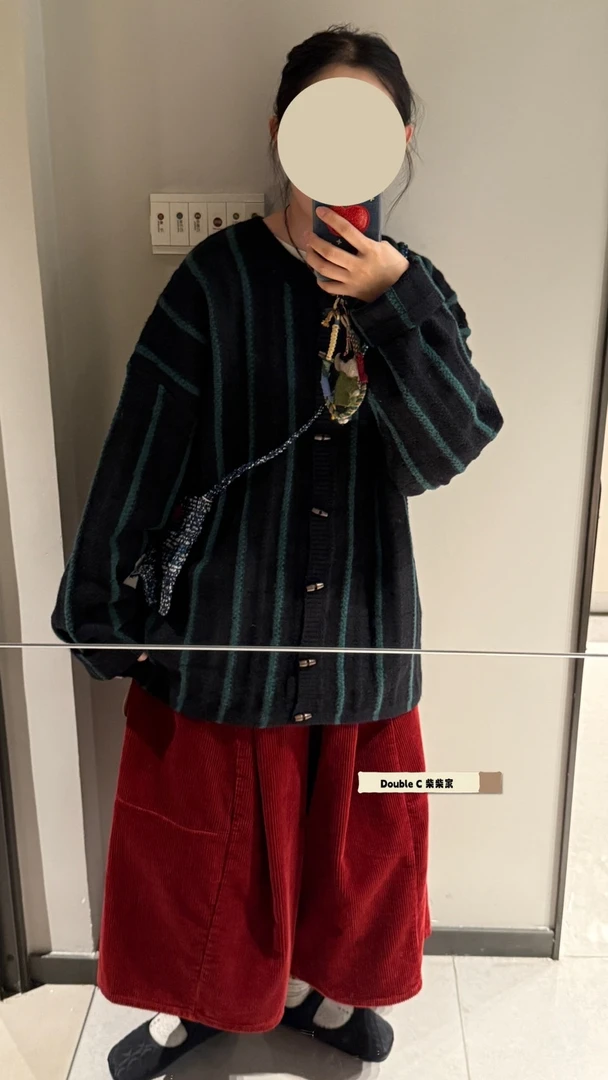 CHAI#890775#工艺彩色竖条开衫针织毛衣 FL