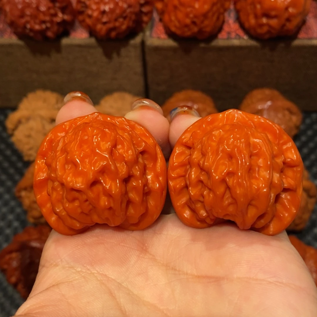 清***淡吊坠文玩核桃37玉化盘山，0607