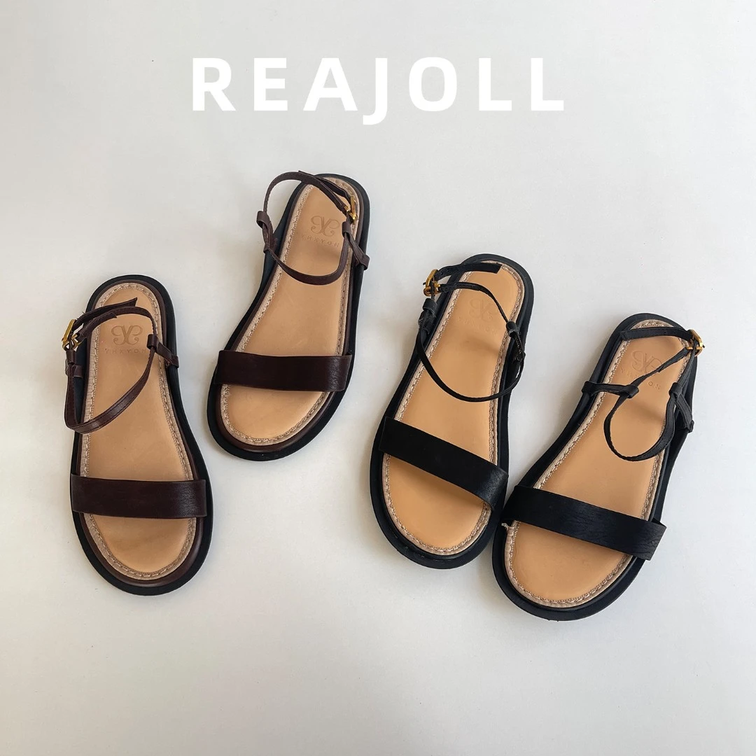 REAJOLL凉鞋女夏外穿2025新款法式仙女网红ins马皮设计感时尚女鞋