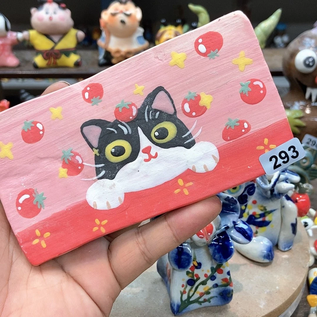 摆件嘘**你直播间手工抽象陶瓷摆件293