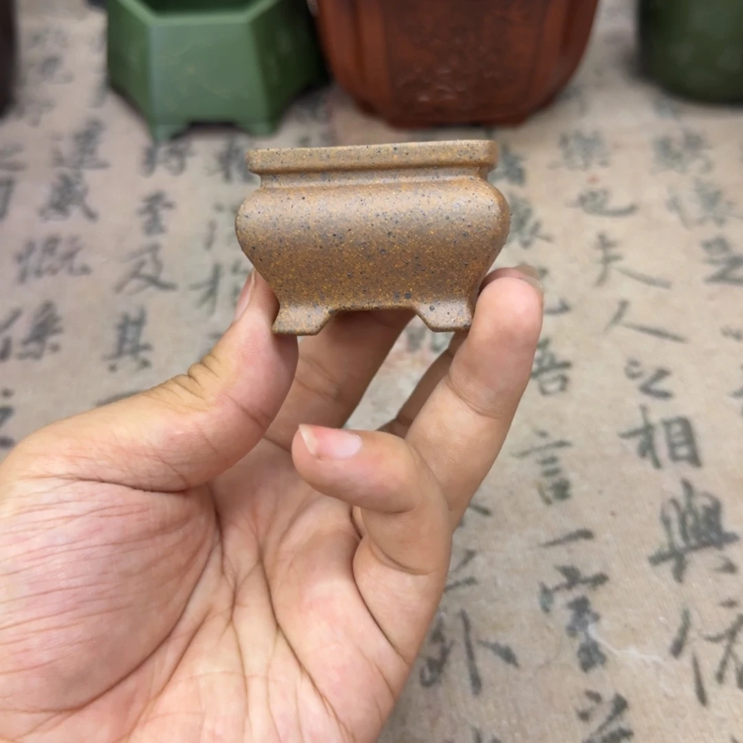 紫砂花盆4x2.5内经紫砂花盆