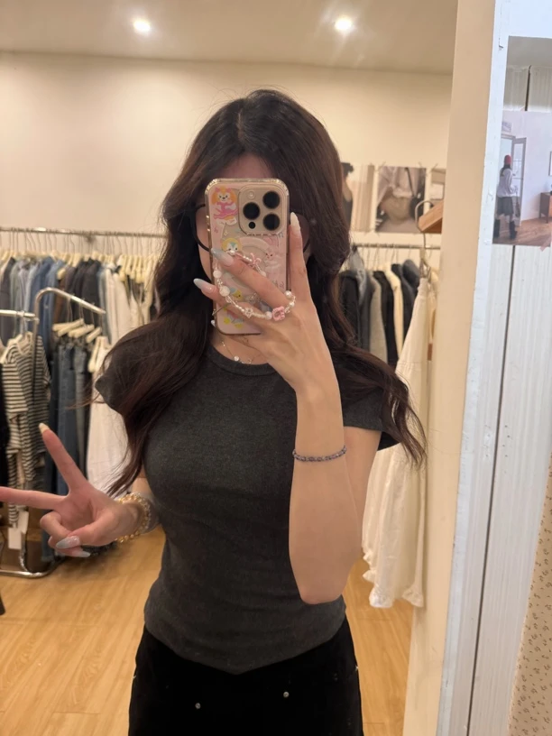 【dd】推荐款260克棉美式修身显身材辣妹t短袖