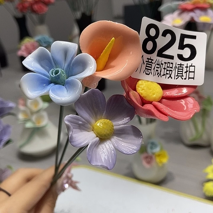 陶瓷纯手工捏花设计