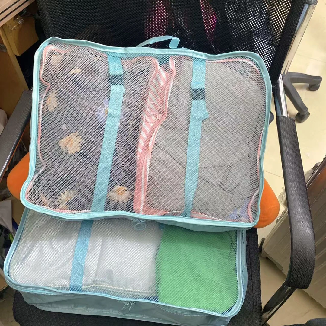 发2只【40*30*10】湖蓝色大号收纳包