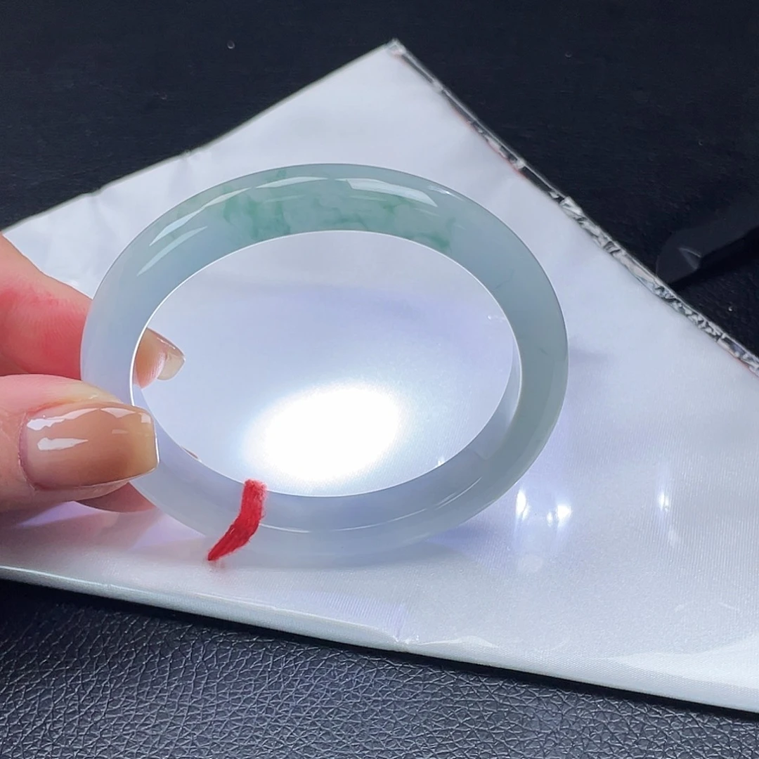 翡翠手镯未镶嵌59贵妃冰胶飘花9554