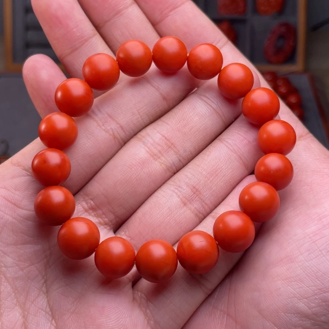 南红玛瑙未镶嵌配饰卡11mm保山啊东寨精工圆珠单圈