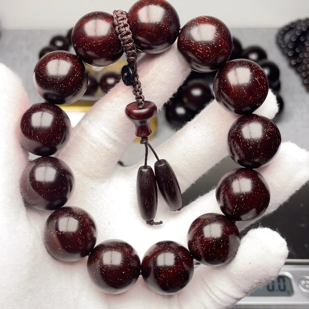 檀香紫檀（小叶紫檀）1.8 酒红老料多金星