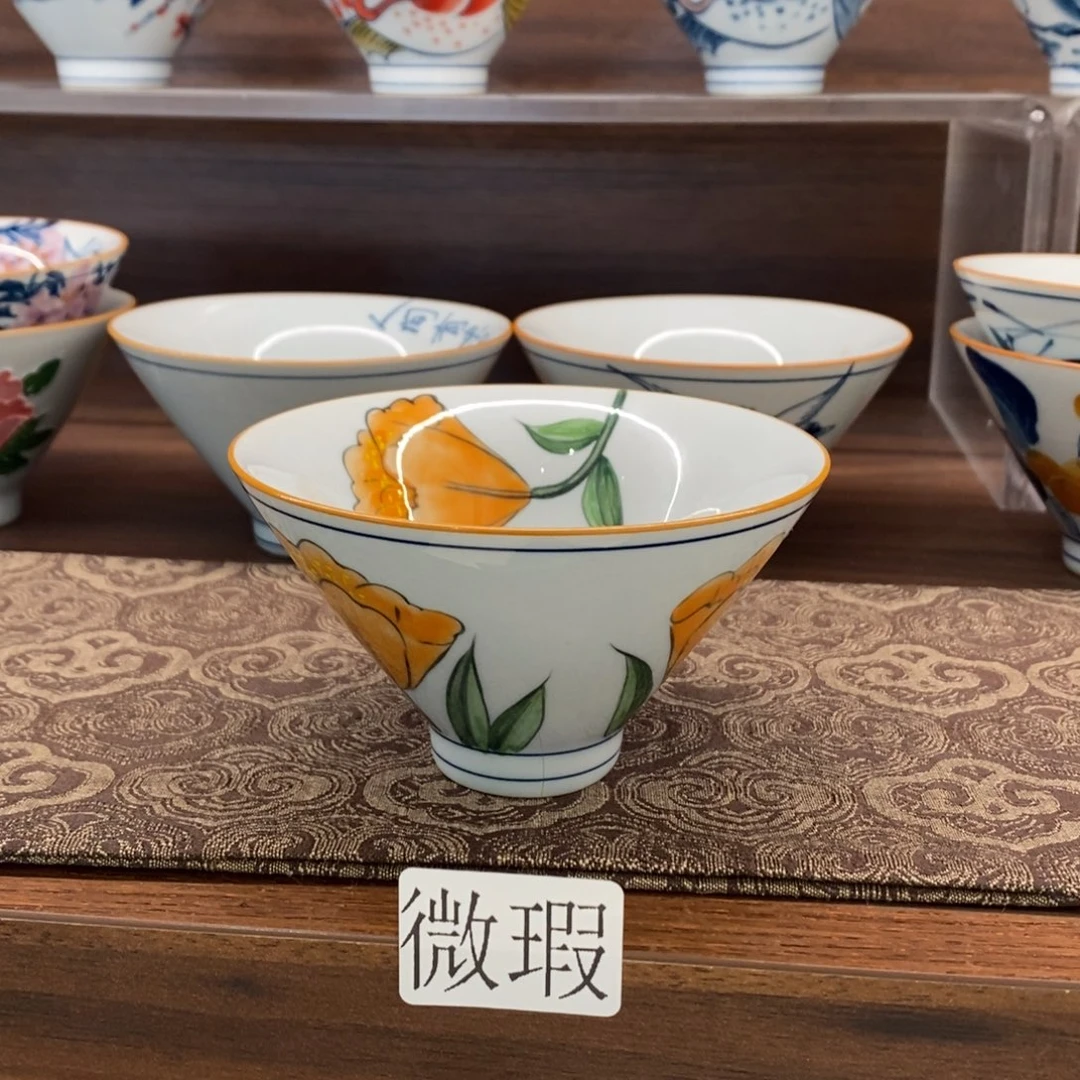 釉下彩老陶泥手工绘制