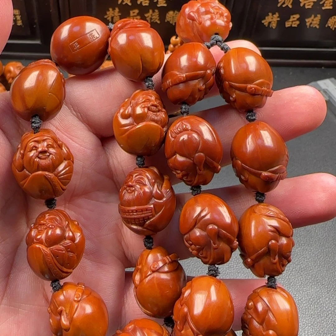 橄榄核手串/手链铁核海派十八财神长串