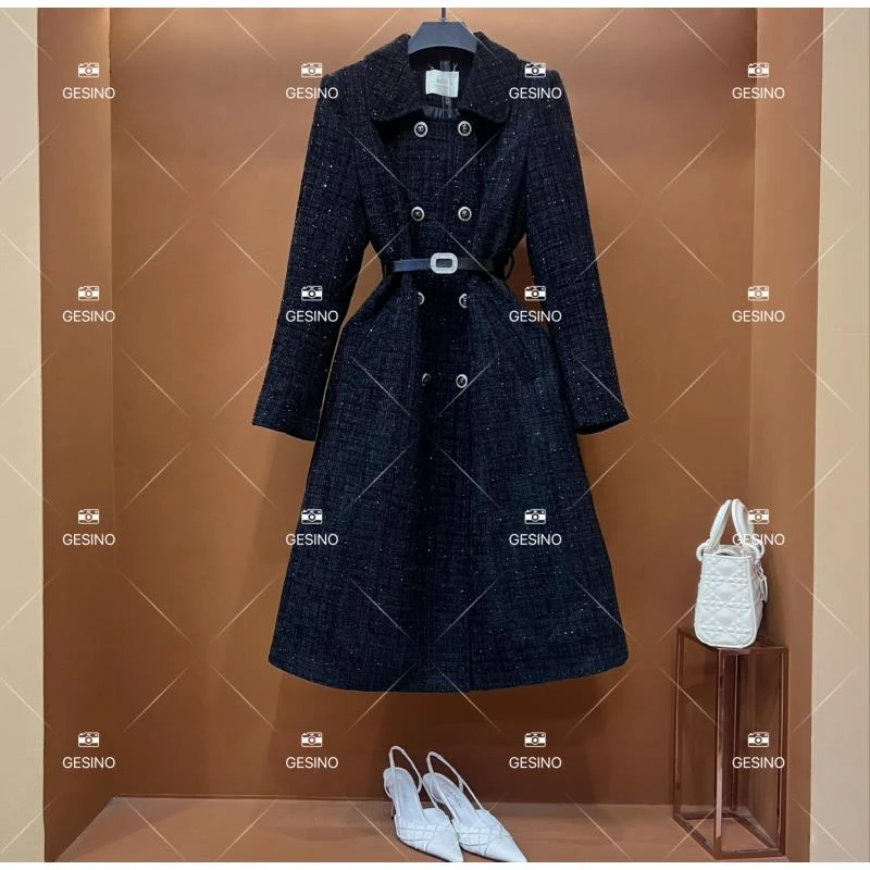 【丽】秋冬气质小香风时尚设计师中款外套 QD-2025302