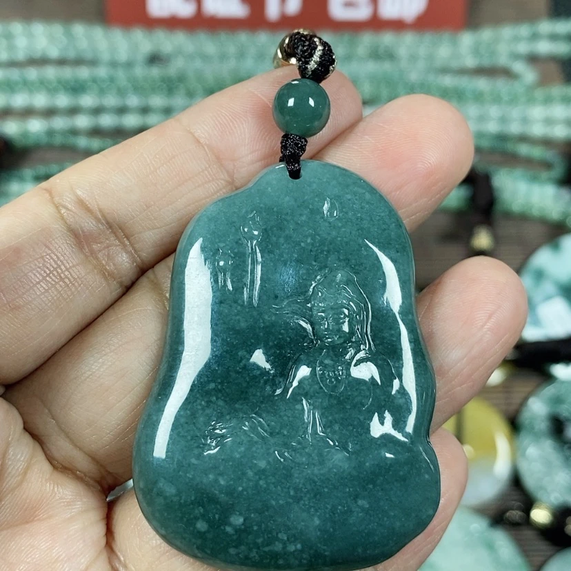 【闪购商品】翡翠颈饰未镶嵌玉吊坠翡翠玉山水自在观音