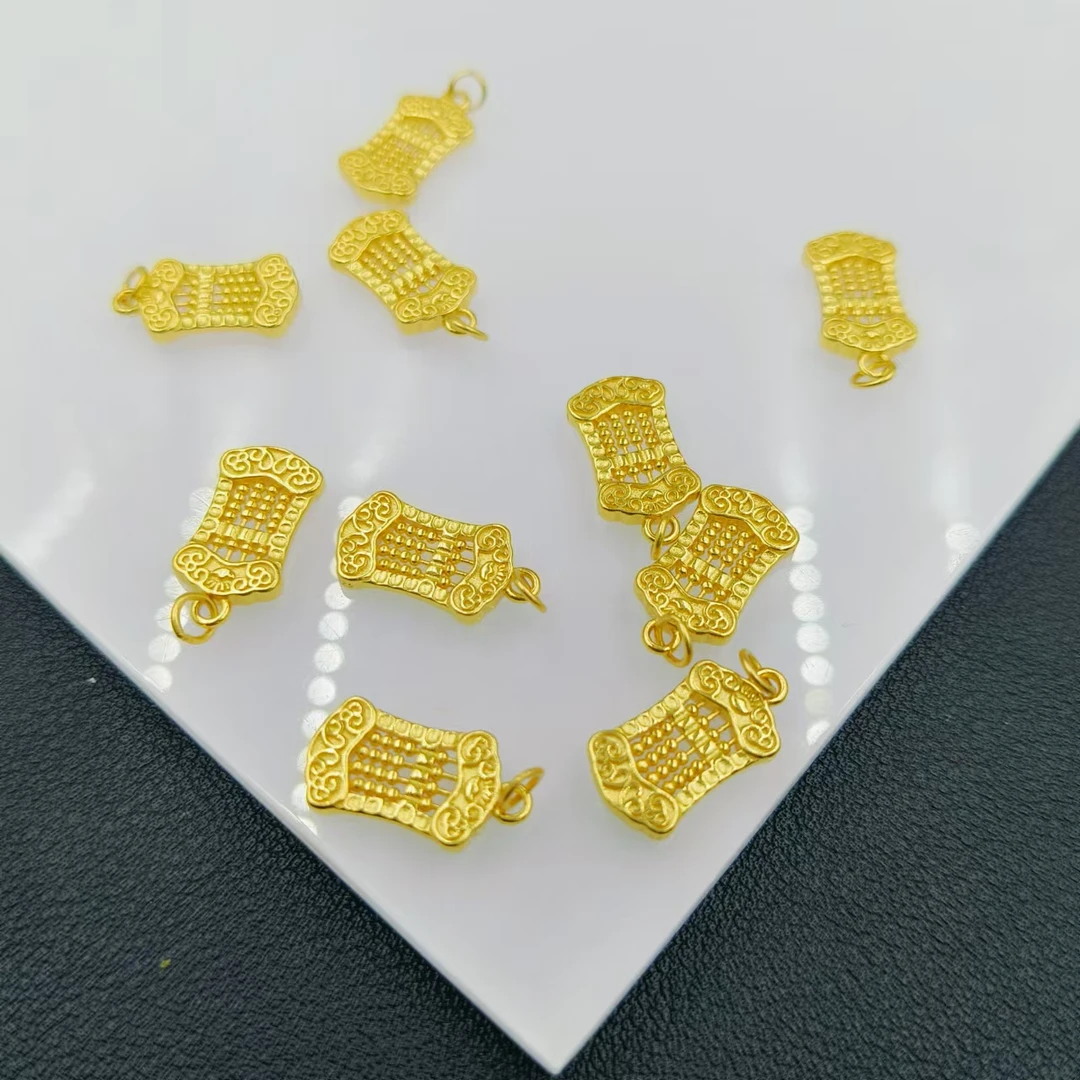 925银银制品 「戴琴珠宝」FR6125-金色算盘提溜（多样性发其一）