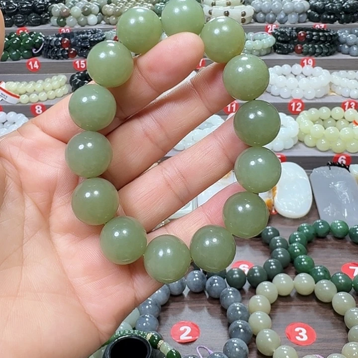 未镶嵌手链和田玉新疆若羌青黄口料卡16