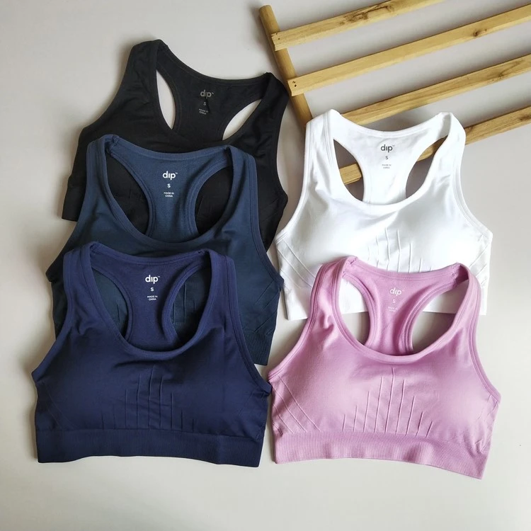 出口款 高强度运动背心女瑜伽健身渐变背心速干衣学生无钢圈bra