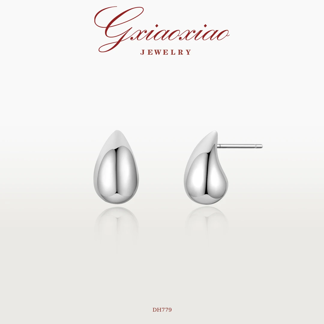 G XIAOXIAO 镀K金 时尚小众简约百搭水滴豆豆耳环 DH779