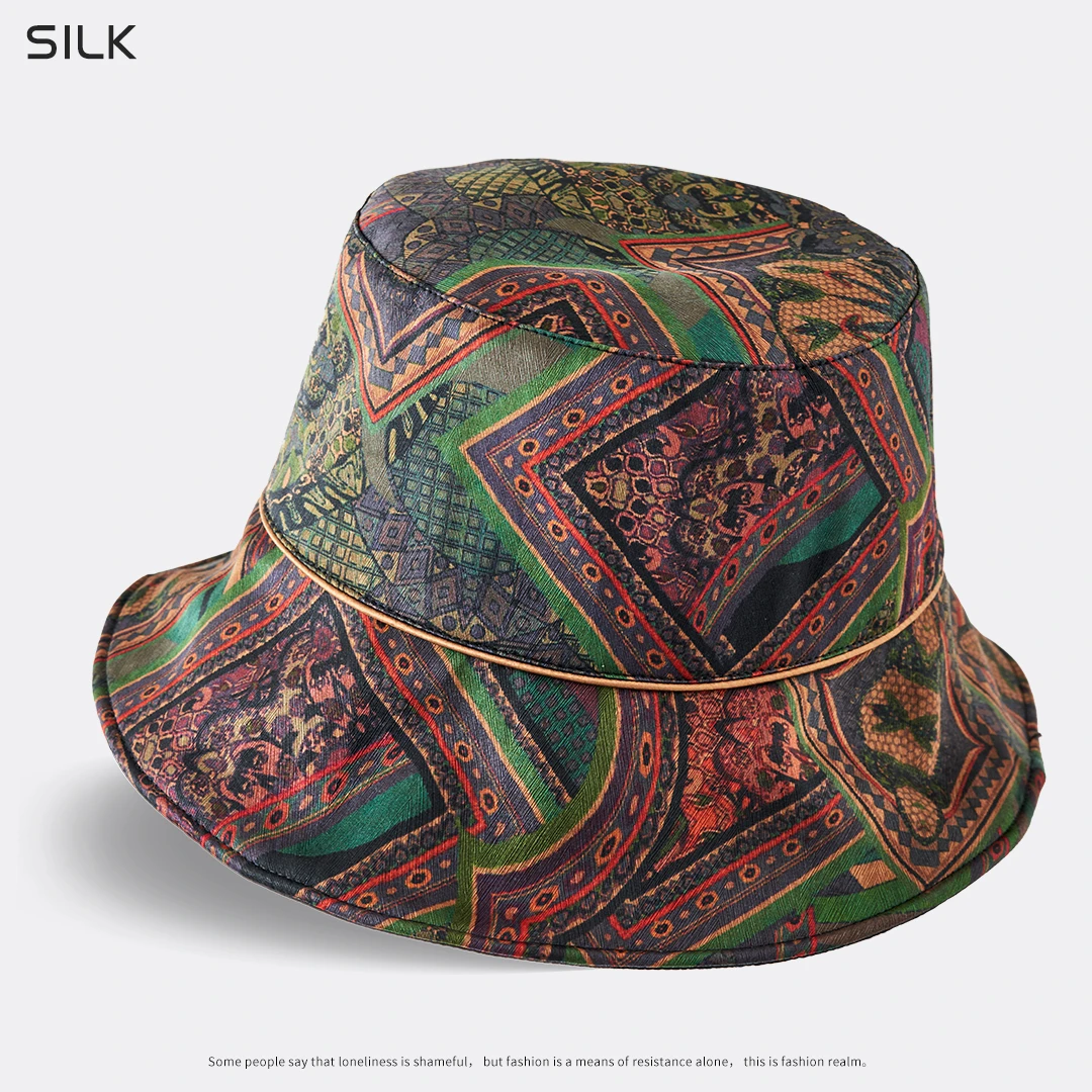 琸娅【香云纱帽子】100%桑蚕丝重磅40姆米香云纱户外潮流遮阳帽帽子