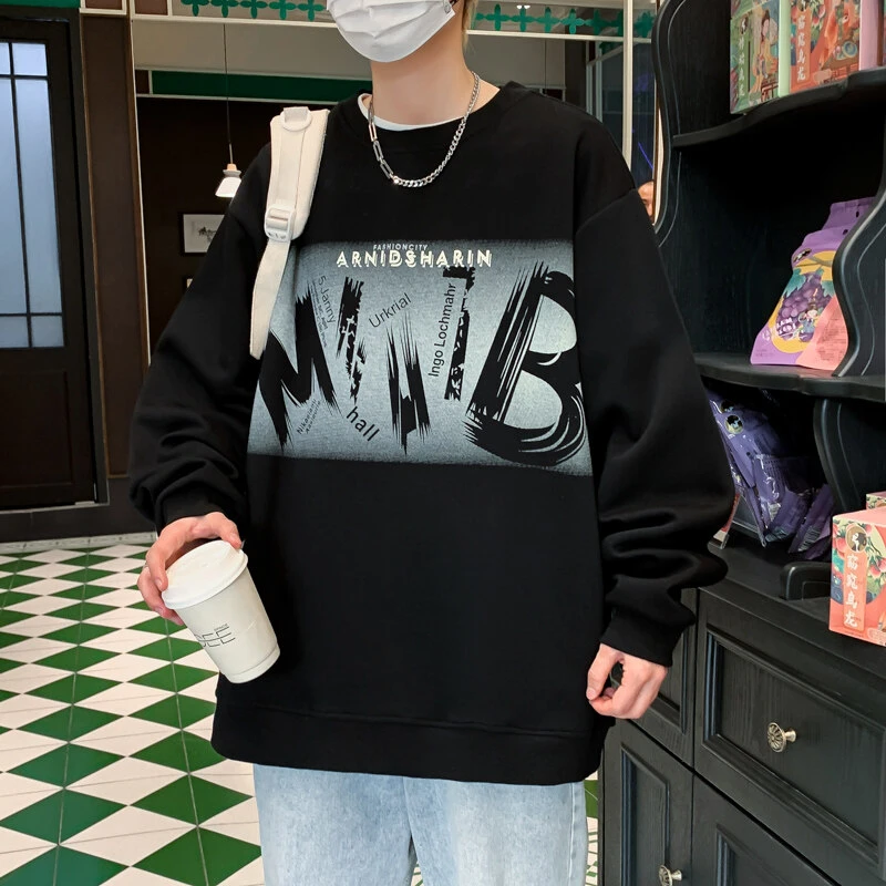 Mexican/稻草人 2025春秋新款男士潮流上衣时尚印花长袖卫衣ins男