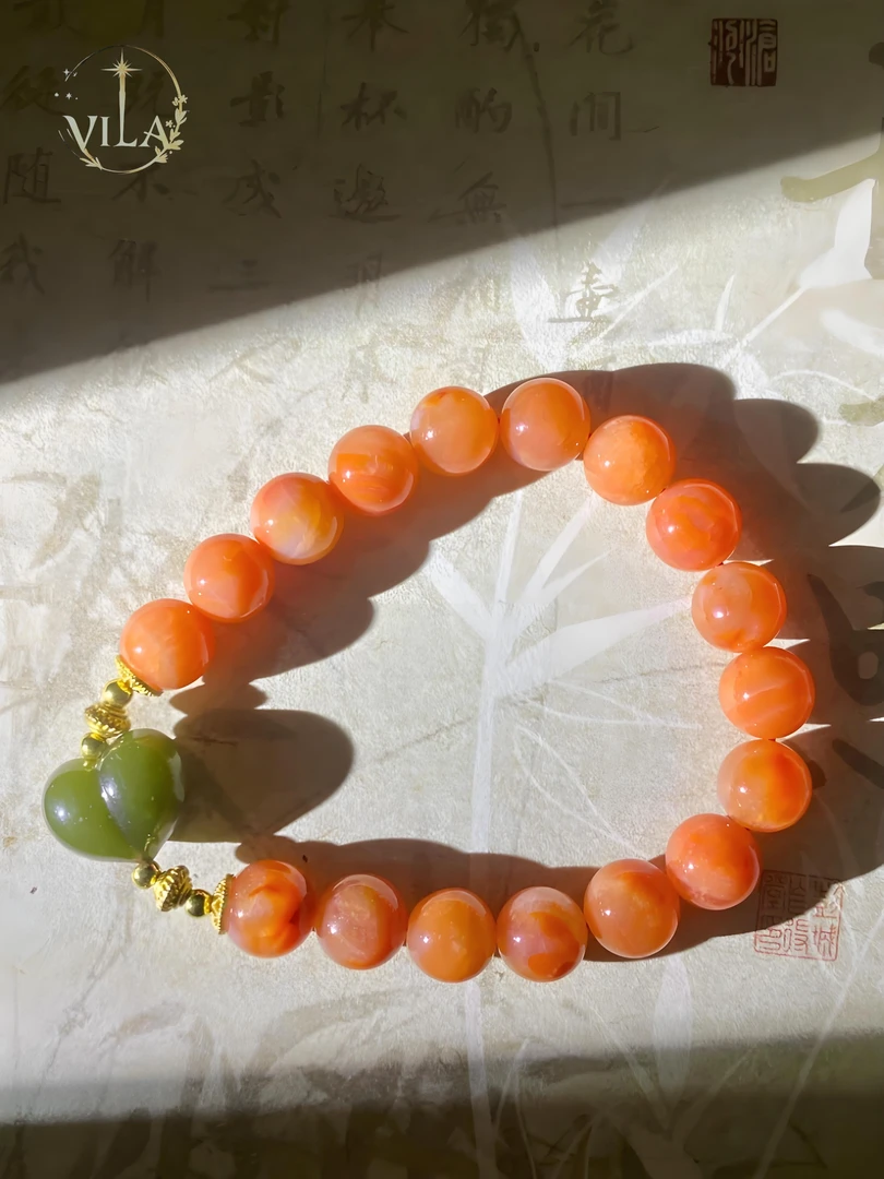 原创国风设计南红桃心手串卡8mm多样性发其一3183