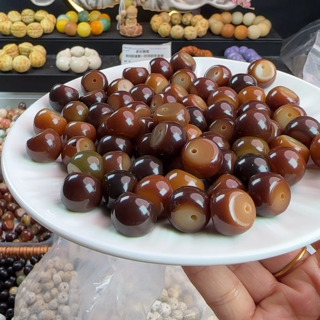 手串菩提根/象牙果卡15非料焦糖大蒜瓣20颗