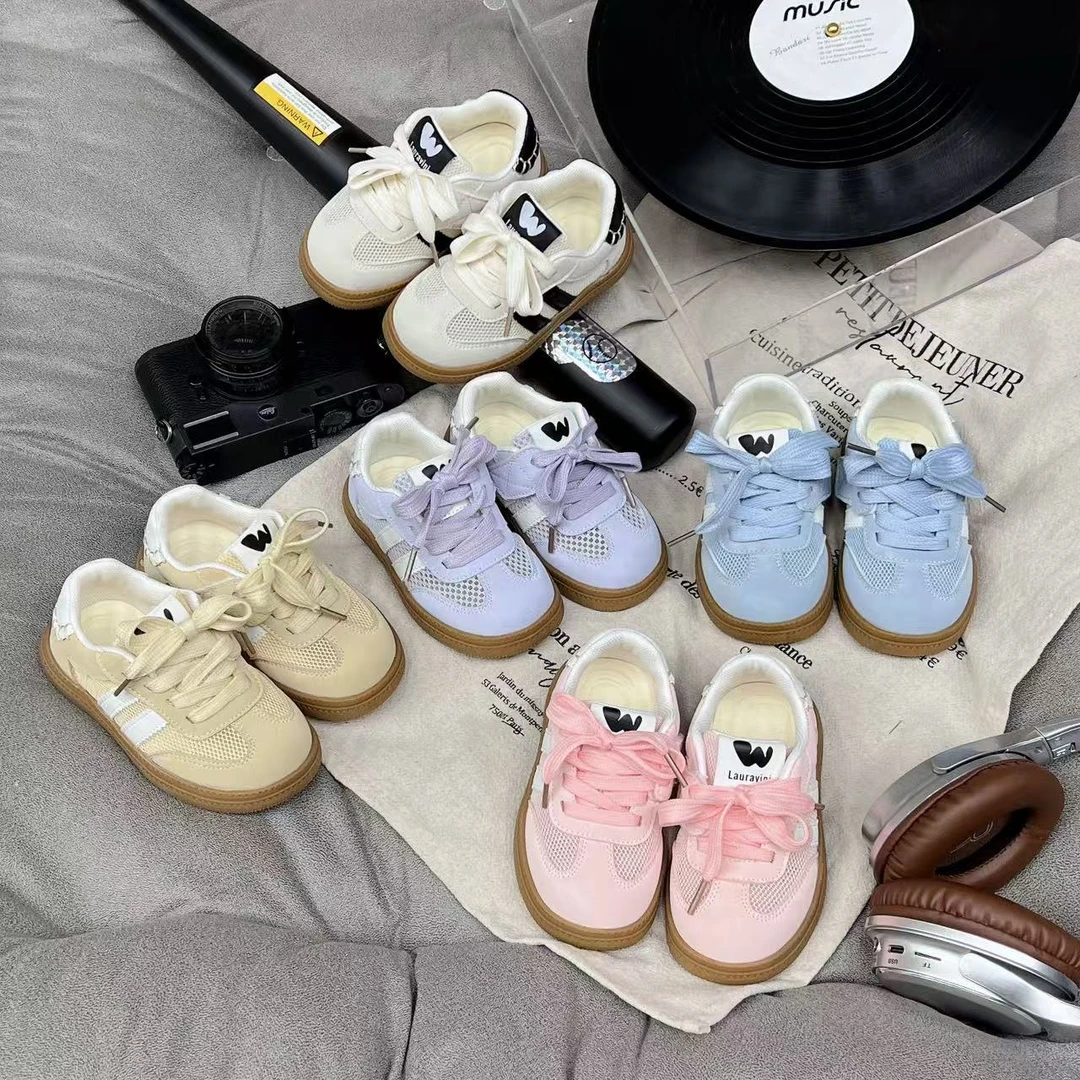 夏季宝宝休闲德训鞋透气活力儿童运动鞋时尚百搭女童网面板鞋680