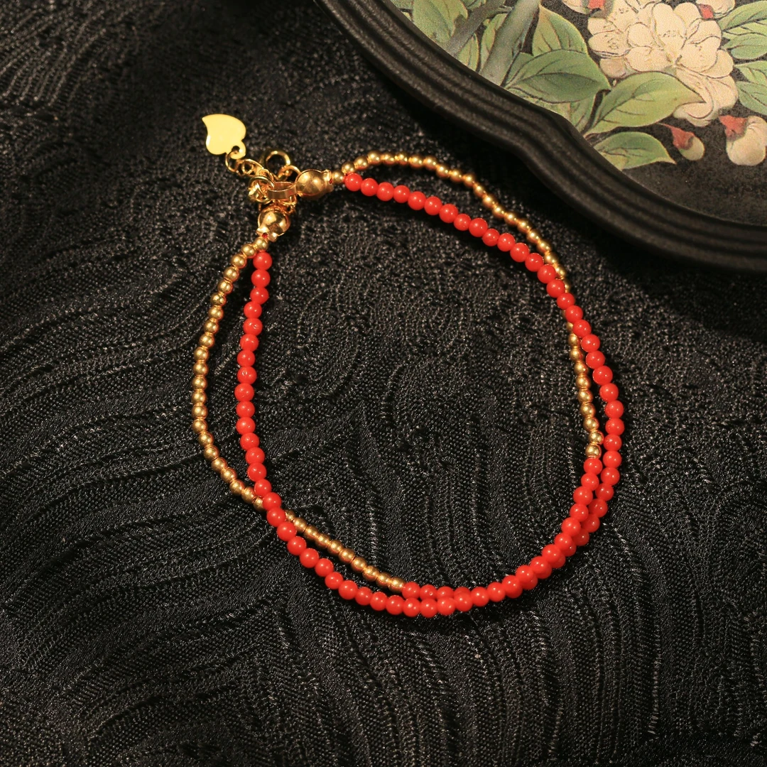 【念一专属】S925 珊瑚双圈手串 SH0020BZ