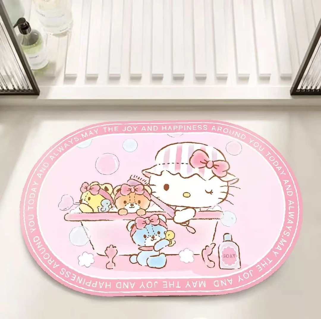 纳帕皮软地垫卡通吸水速干防滑地垫卫生间浴室厨房门口脚垫