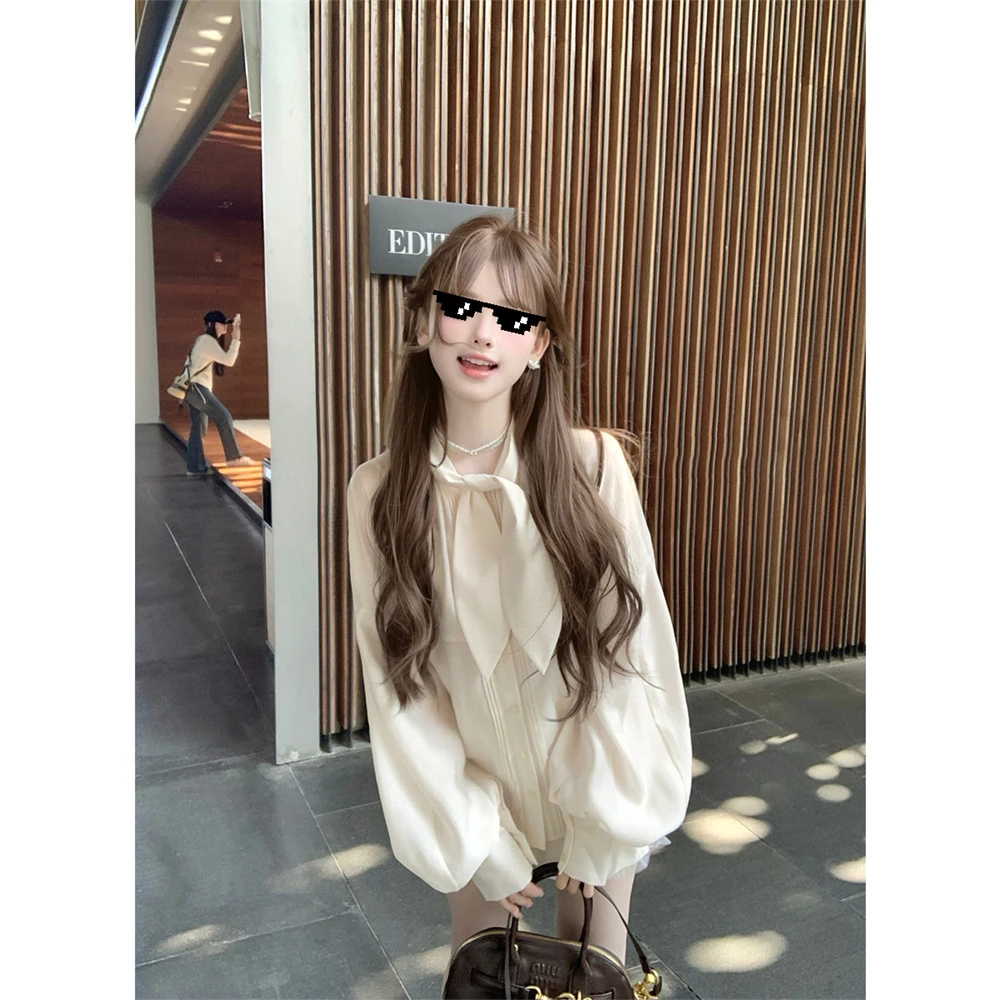 迟伞伞25/ss 雏菊信笺 兔耳领长袖衬衫百搭南瓜短裤天丝羊毛套装