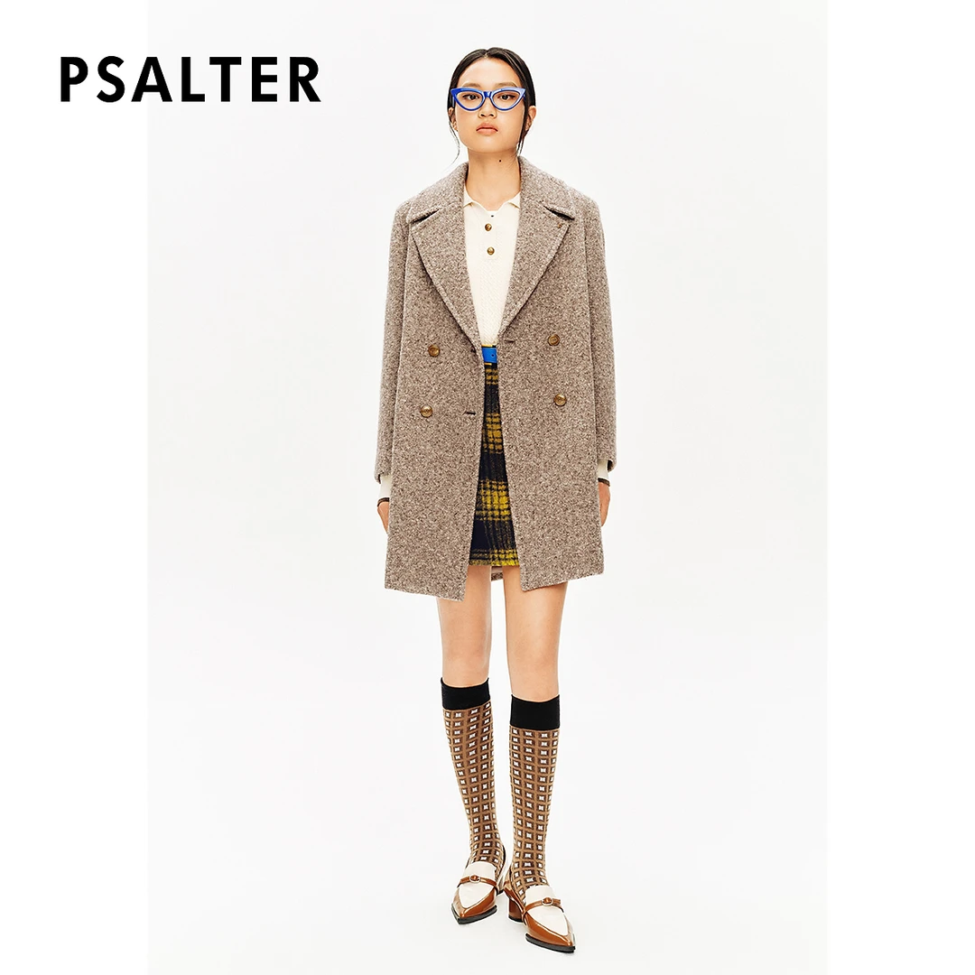 【羊驼毛】PSALTER诗篇美利奴羊毛圈圈绒肌理毛呢大衣冬款