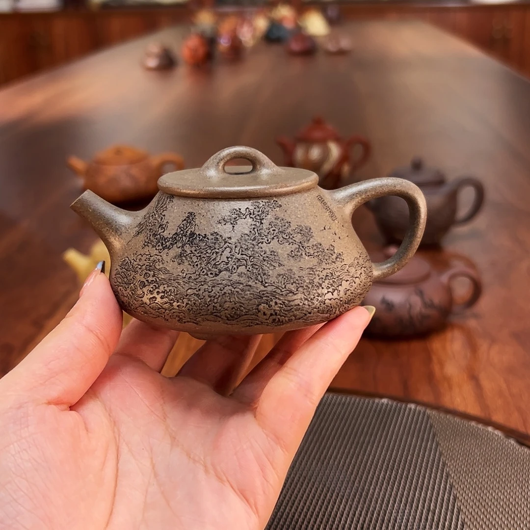 茶壶紫砂平盖石瓢