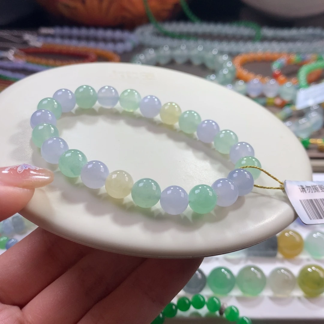 开****翡翠未镶嵌手链冰胶幻彩卡8