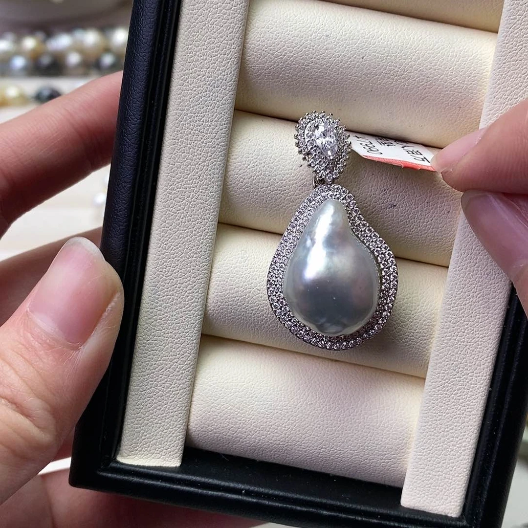 海水珍珠颈饰银S925镶嵌