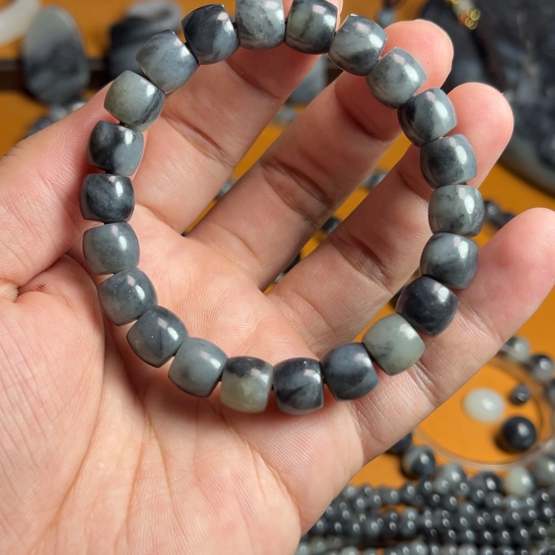 手链未镶嵌和田玉卡十直切手串