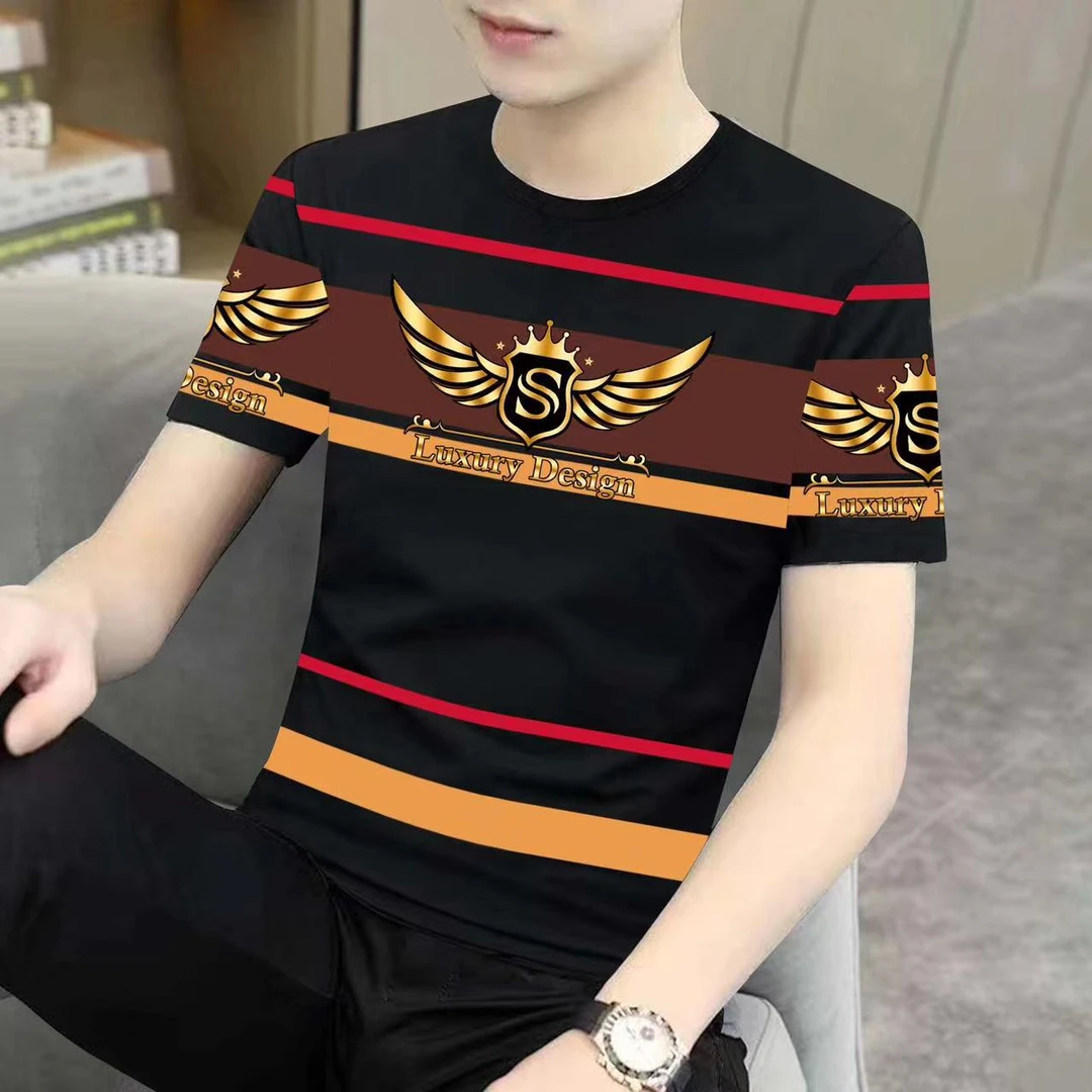 冰丝t恤短袖男夏季薄款潮流宽松打底半袖上衣百搭男士休闲短袖