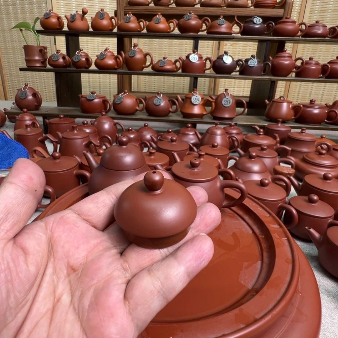 张***彬茶壶紫砂潮州手拉朱泥壶，微瑕不退换