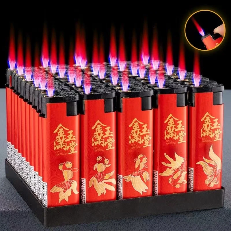 充气时尚包画防风直冲打火机家用饭店酒店商超便利店批发加厚耐用