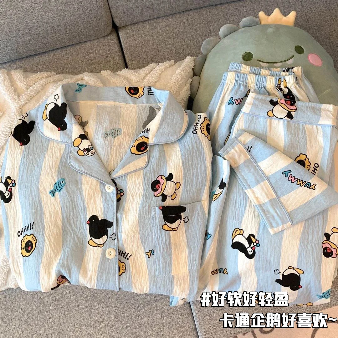 女童睡衣春秋季新款男孩女孩长袖宝宝可爱卡通舒适韩版家居服套装