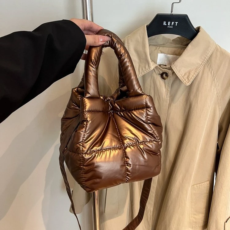 2025韩版简约单肩包棉手提女包腋下包时尚百搭斜挎包通勤包