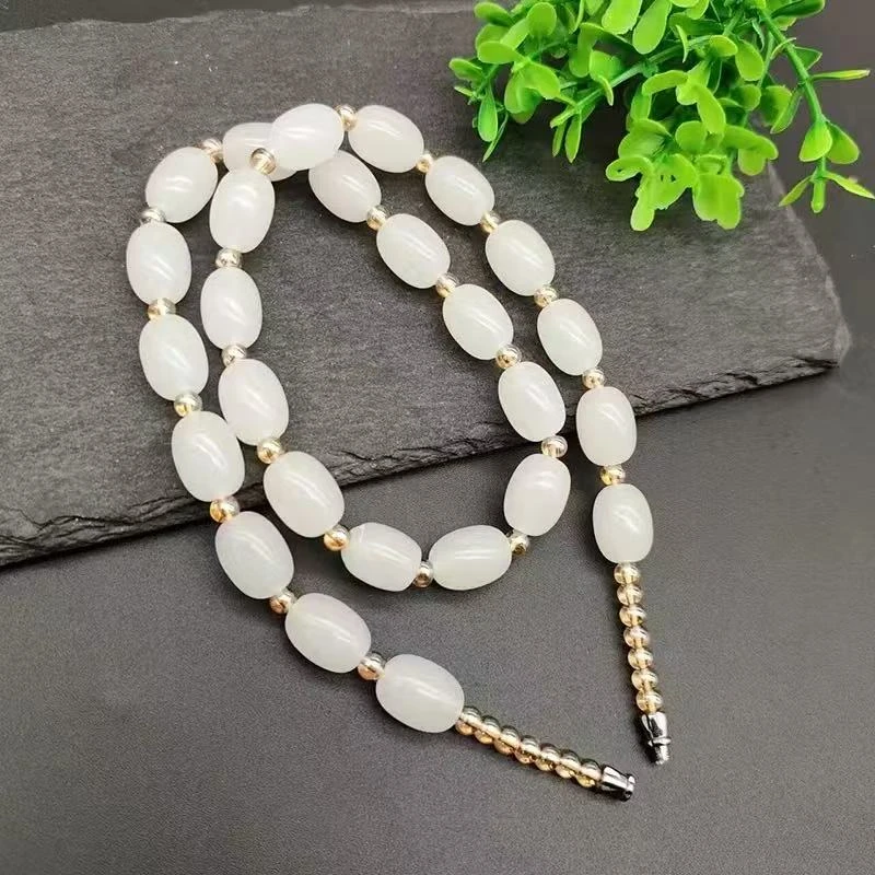 星河 百搭简约复古白月光项链（B07）