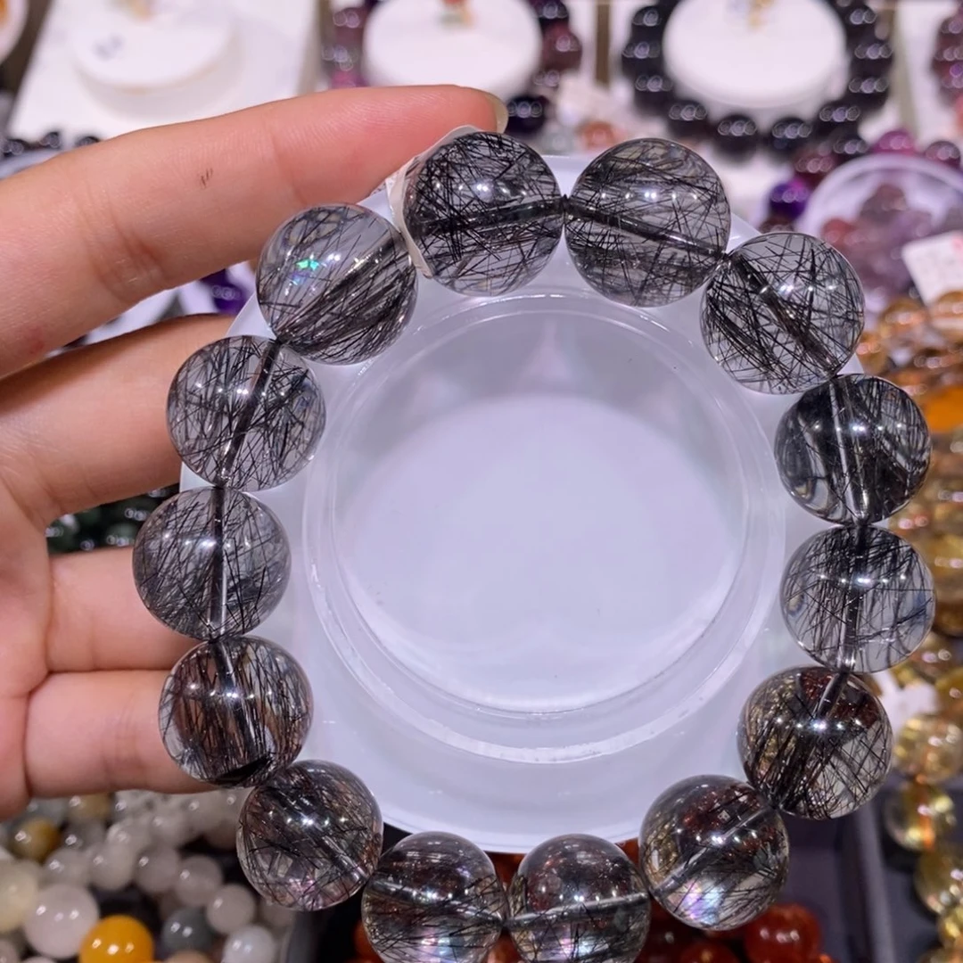 水晶手链未镶嵌黑发晶16m