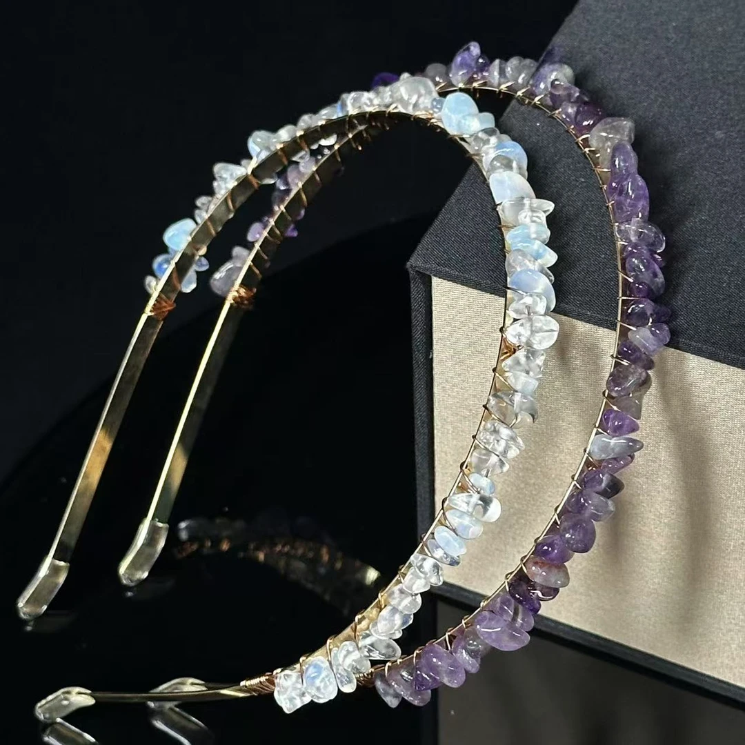 天然保真纯手工编织紫水晶发箍 多样性发一件 LG2497