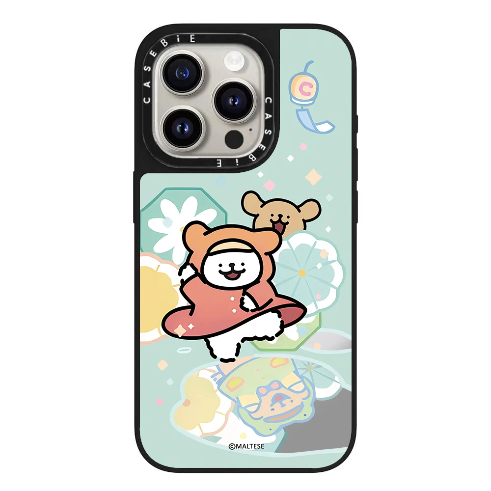 CASE联名夏日清爽线条小狗苹果16pro适用于iPhone15promax壳14plu